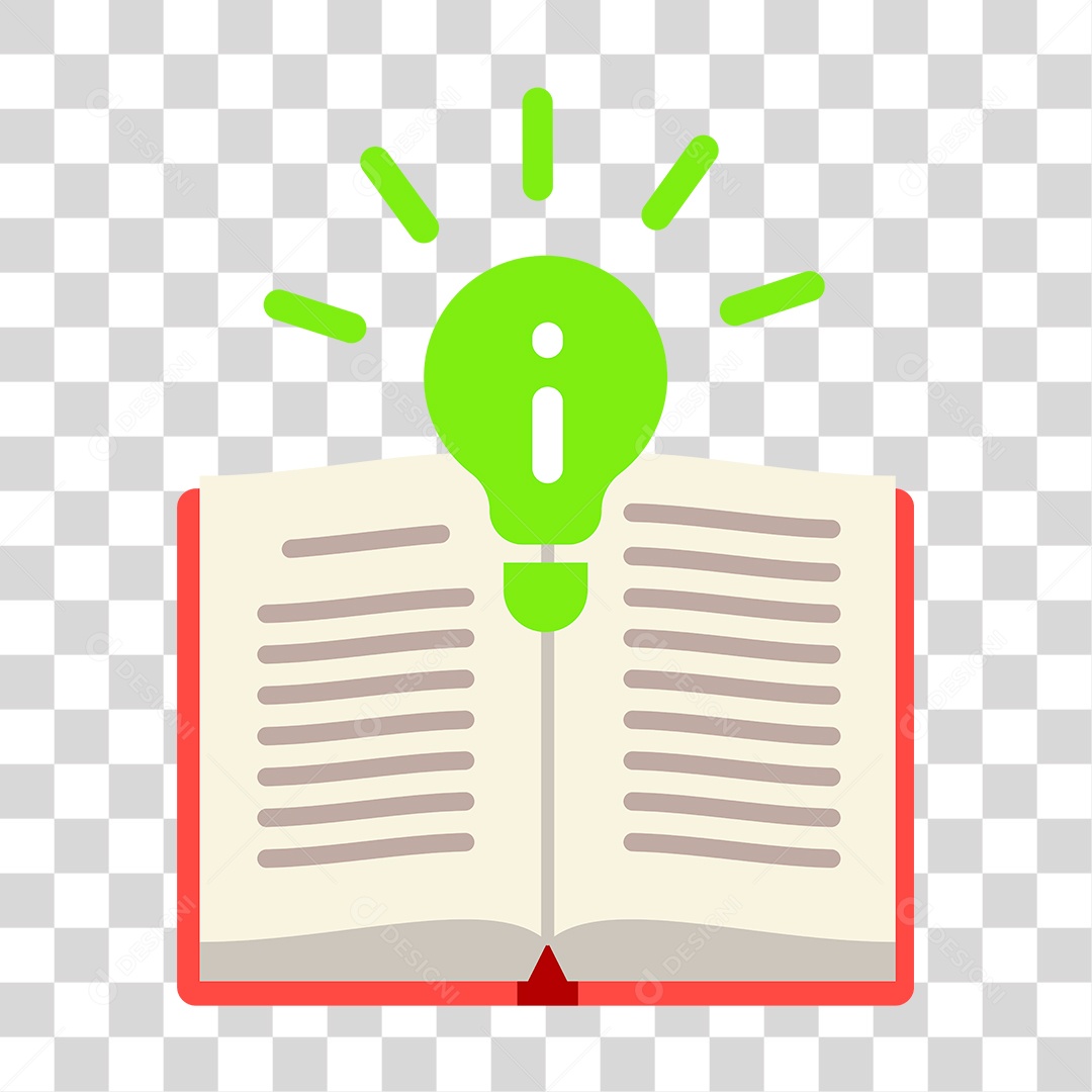 Desenho de Livro Aberto com Lâmpada PNG Transparente