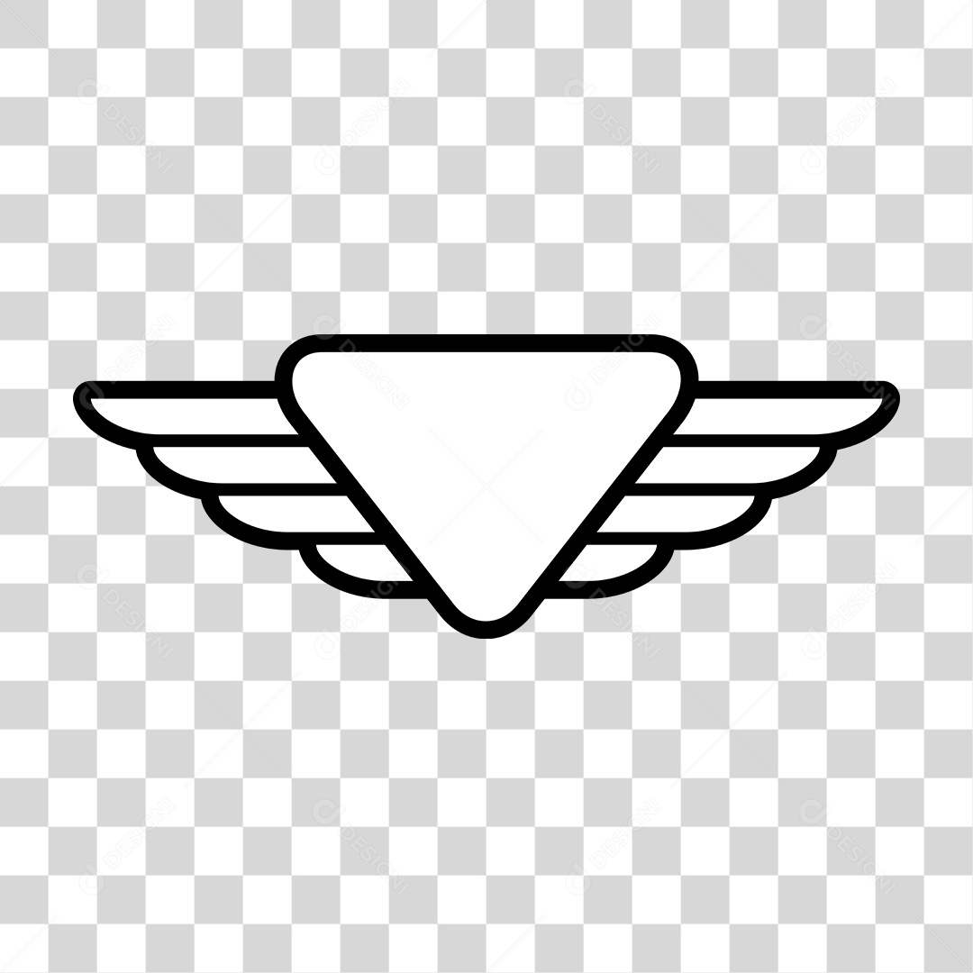 Desenho de Asas Preto e Branco Triangulo PNG Transparente