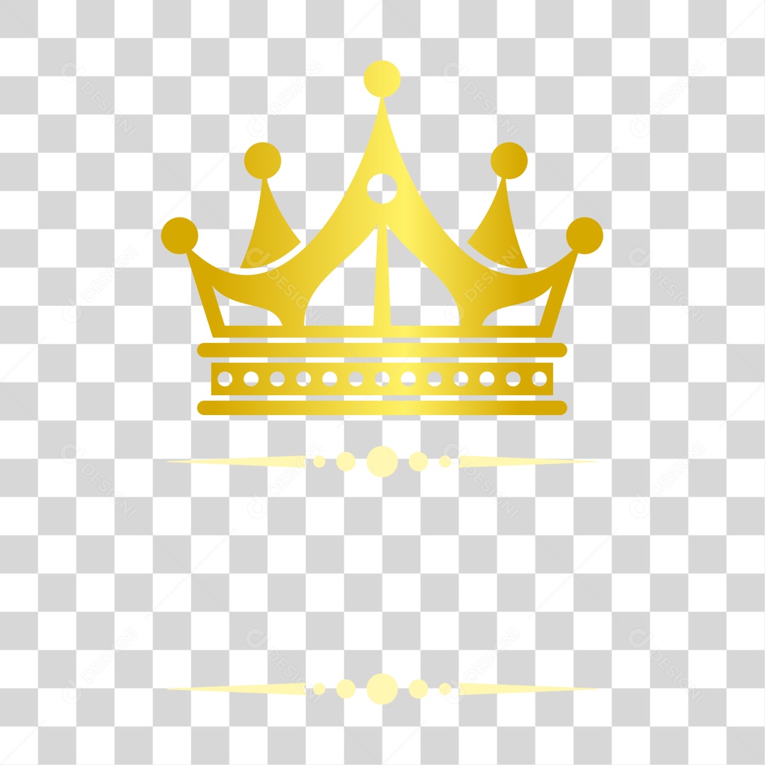 Desenho de Coroa Dourada PNG Transparente