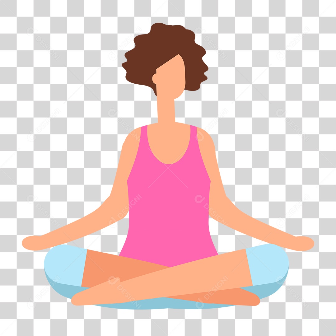 Desenho de Mulher Meditando PNG Transparente