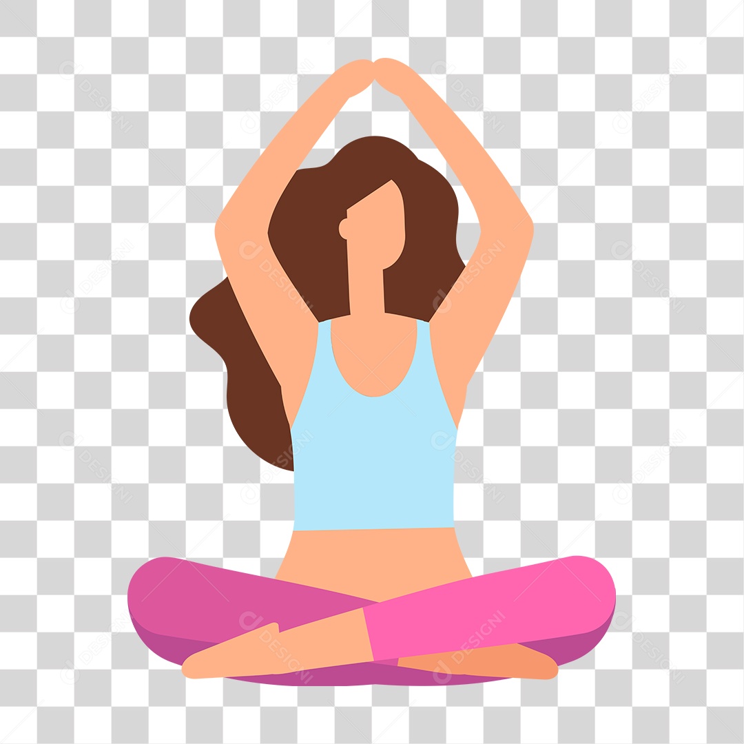 Desenho de Mulher Alongando PNG Transparente