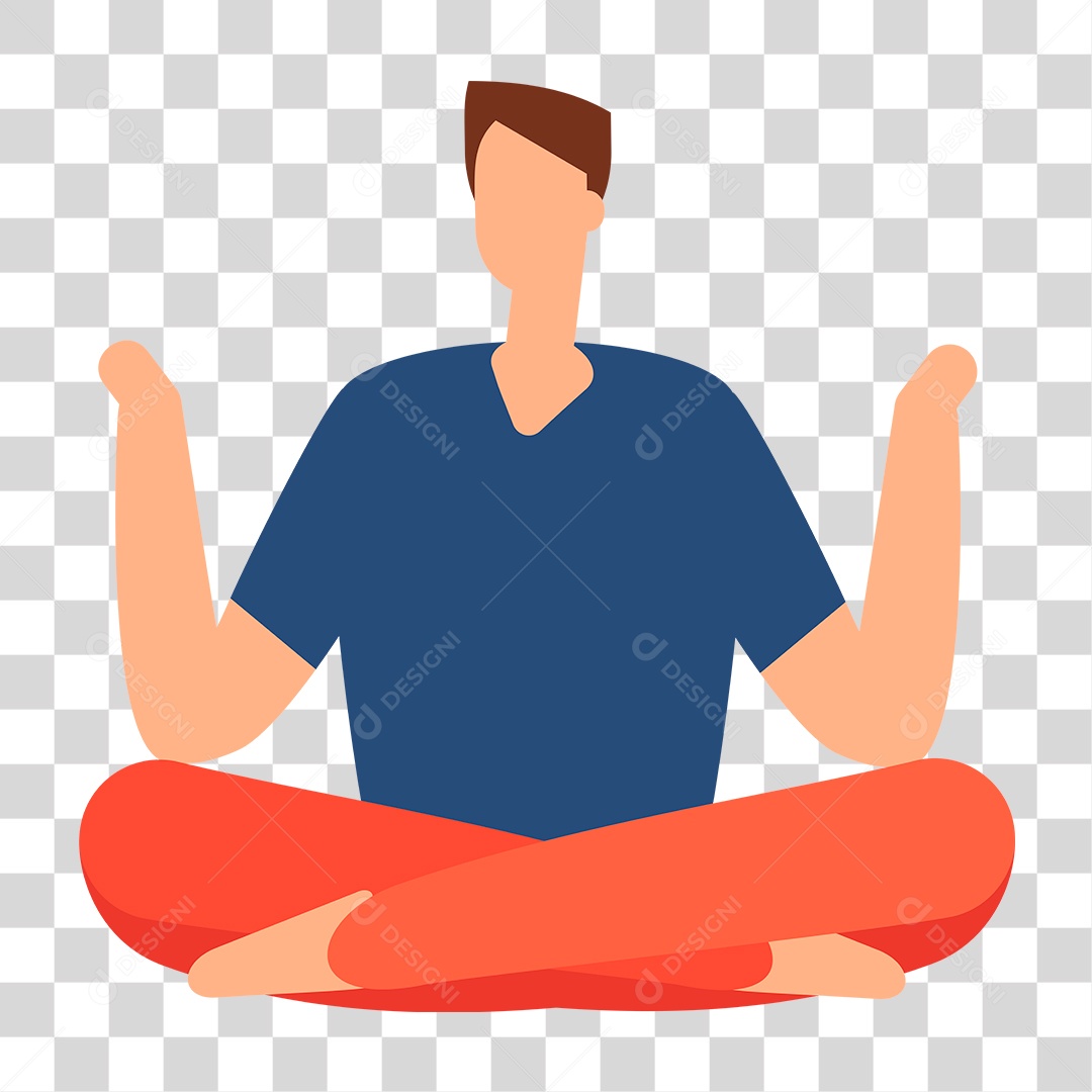 Desenho de Homem Meditando PNG Transparente