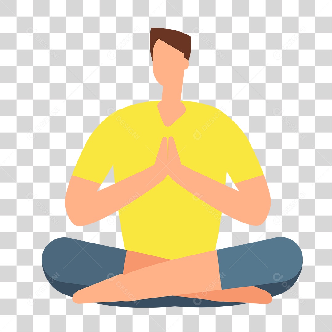 Desenho de Homem Meditando PNG Transparente
