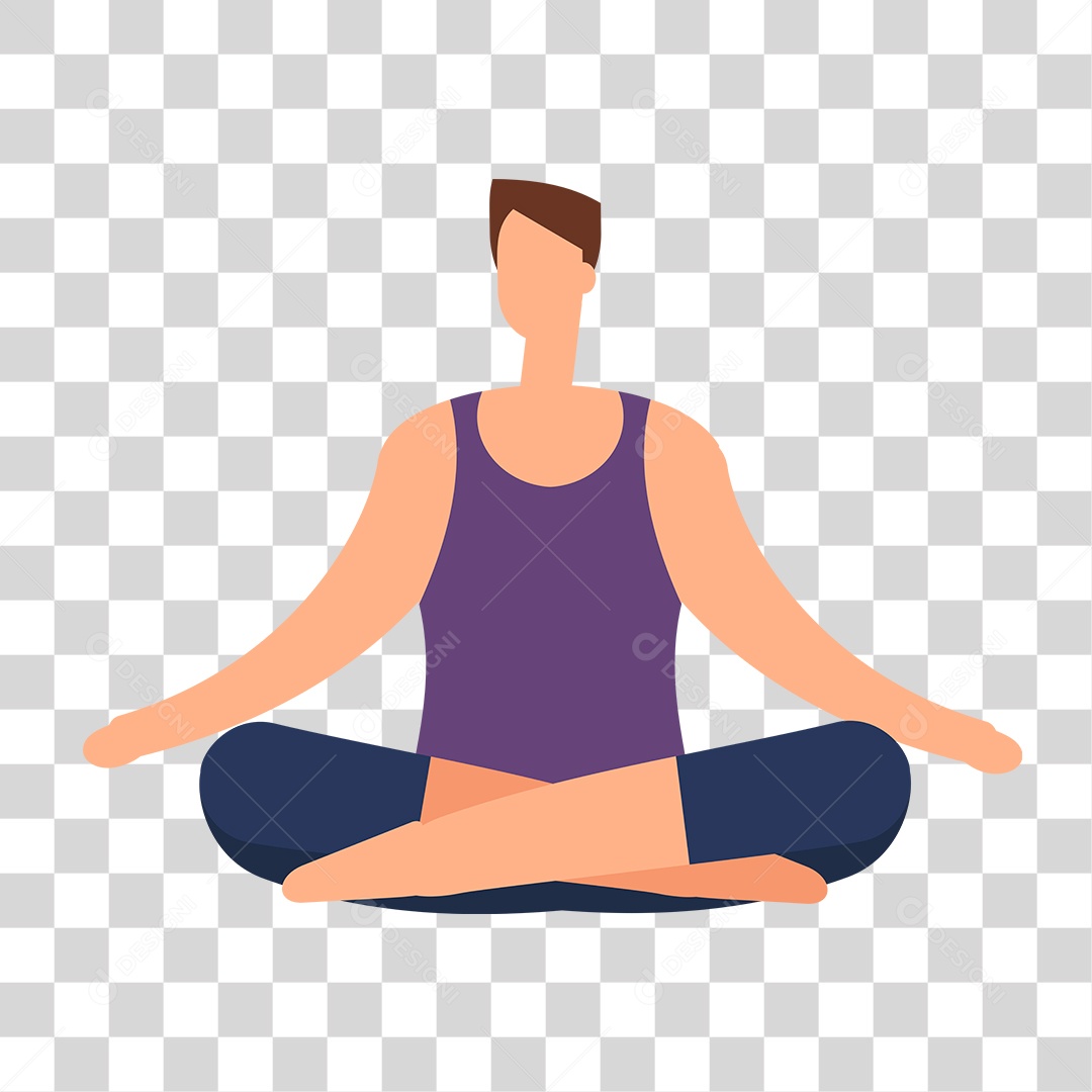 Desenho de Homem Meditando PNG Transparente