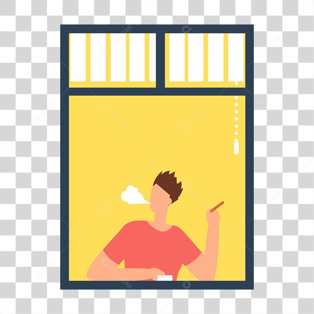 Desenho Homem Perto da Janela PNG Transparente