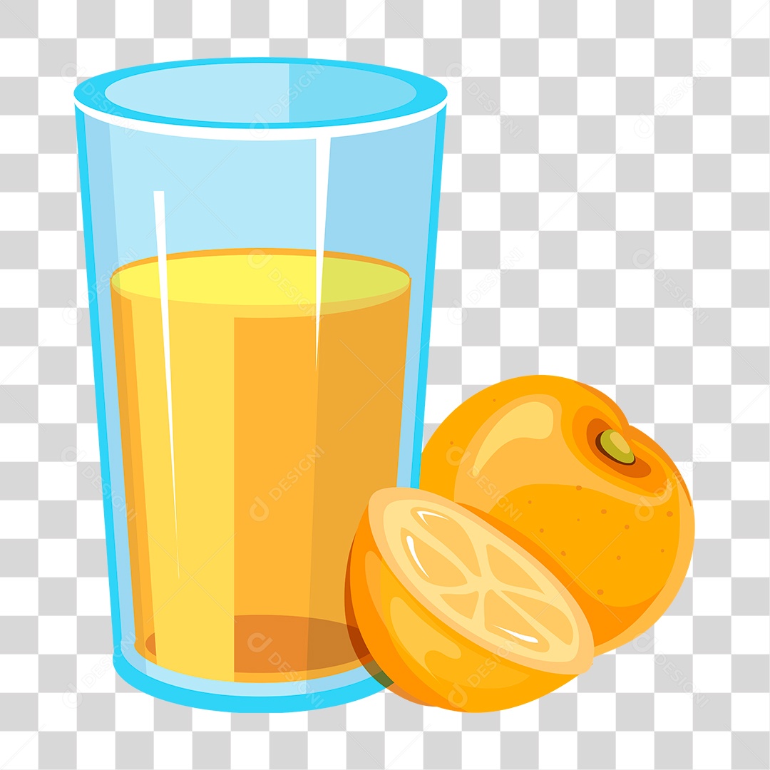 Desenho Copo de Suco Laranja PNG Transparente