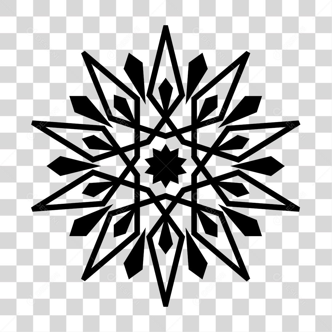 Mandala Preta e Branco PNG Transparente