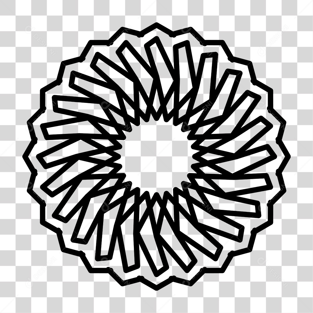 Mandala Preta e Branco PNG Transparente