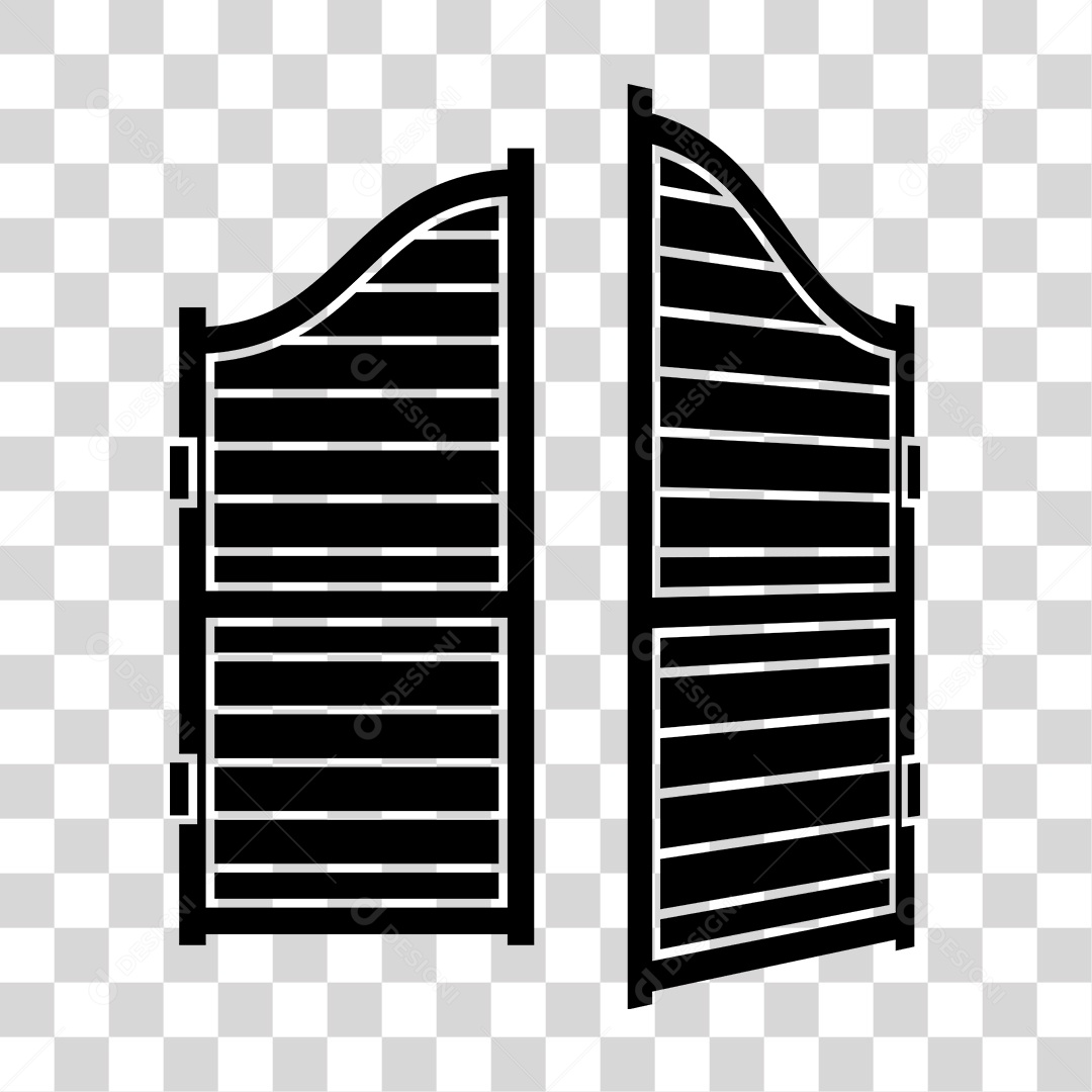 Desenho de Porta de Madeira Preto e Branco PNG Transparente