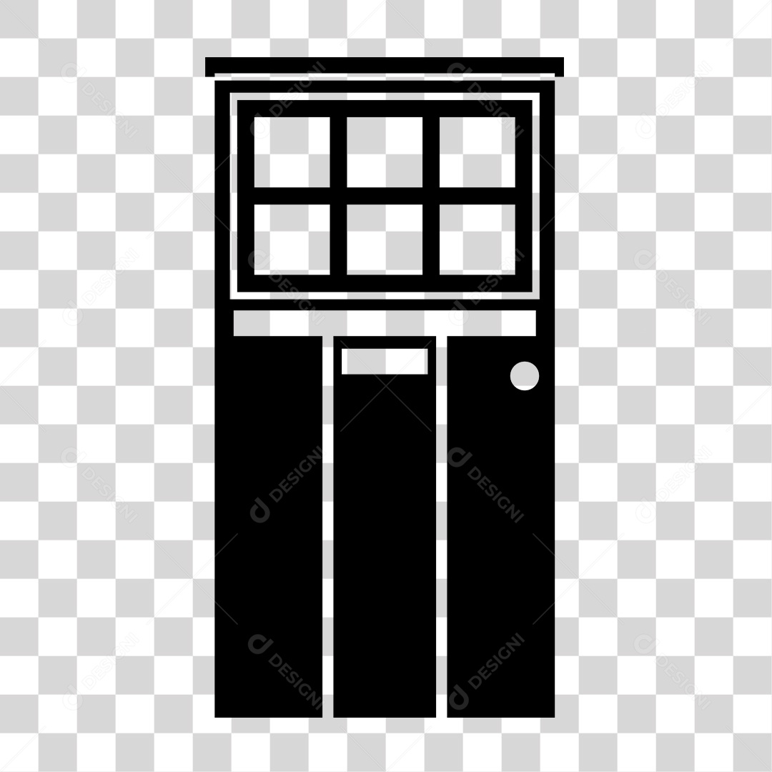 Desenho de Porta Preto e Branco PNG Transparente