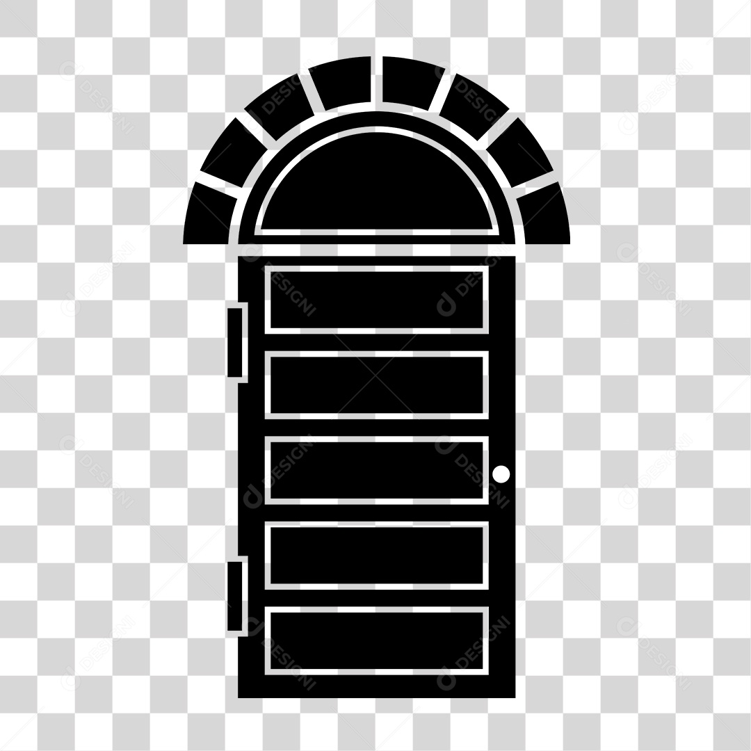 Desenho de Porta Preto e Branco PNG Transparente