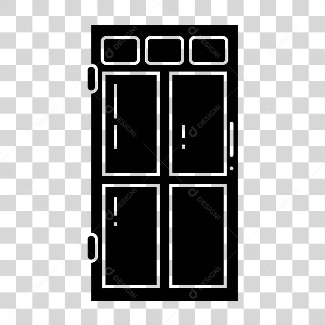 Desenho de Porta Preto e Branco PNG Transparente