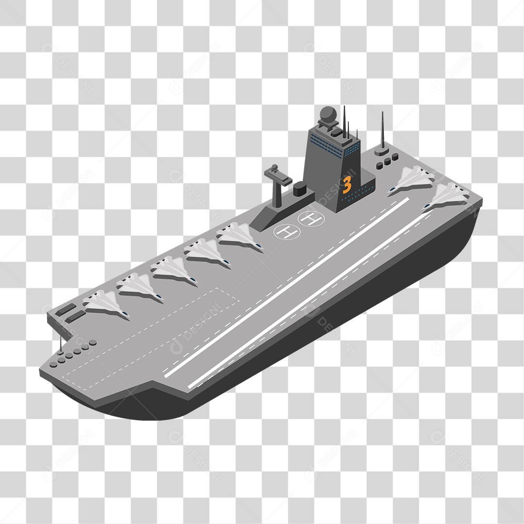 Desenho de Porta Avião PNG Transparente