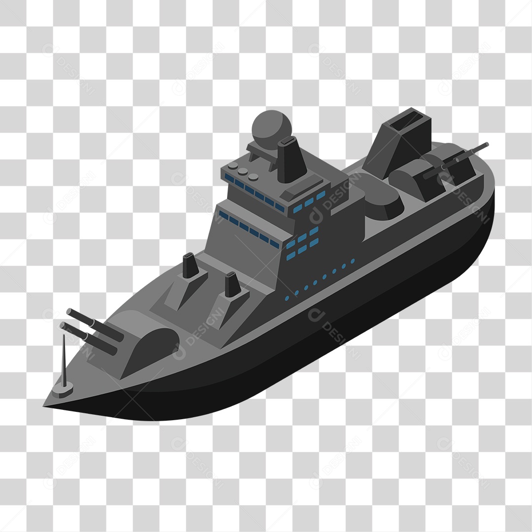 Desenho de Navio de Guerra PNG Transparente