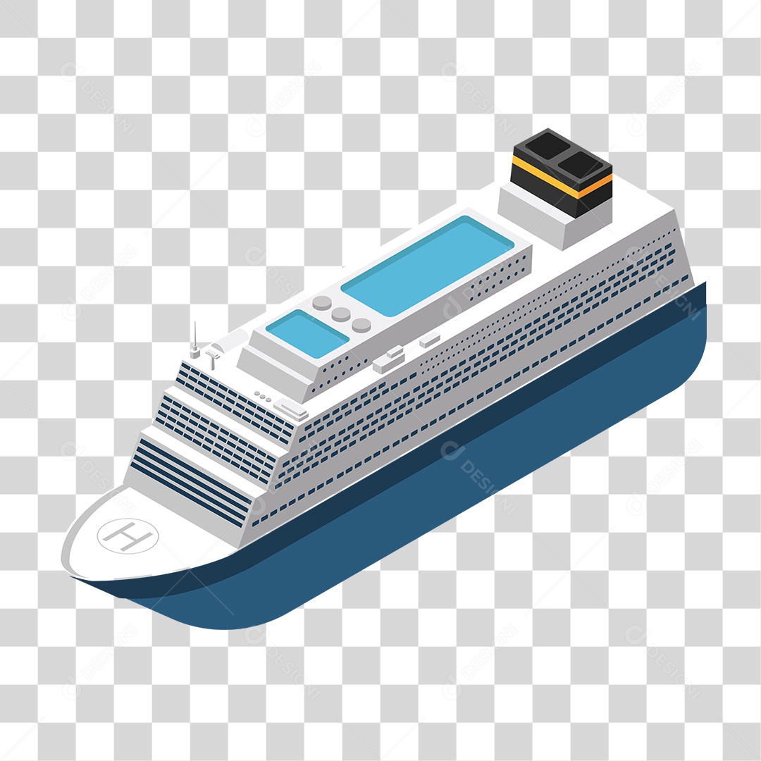 Desenho Embarcação de Barco Navio PNG Transparente