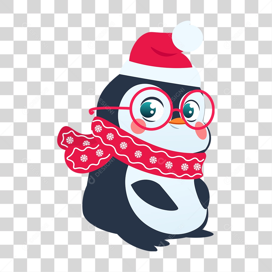 Desenho de Pinguim de Óculos PNG Transparente