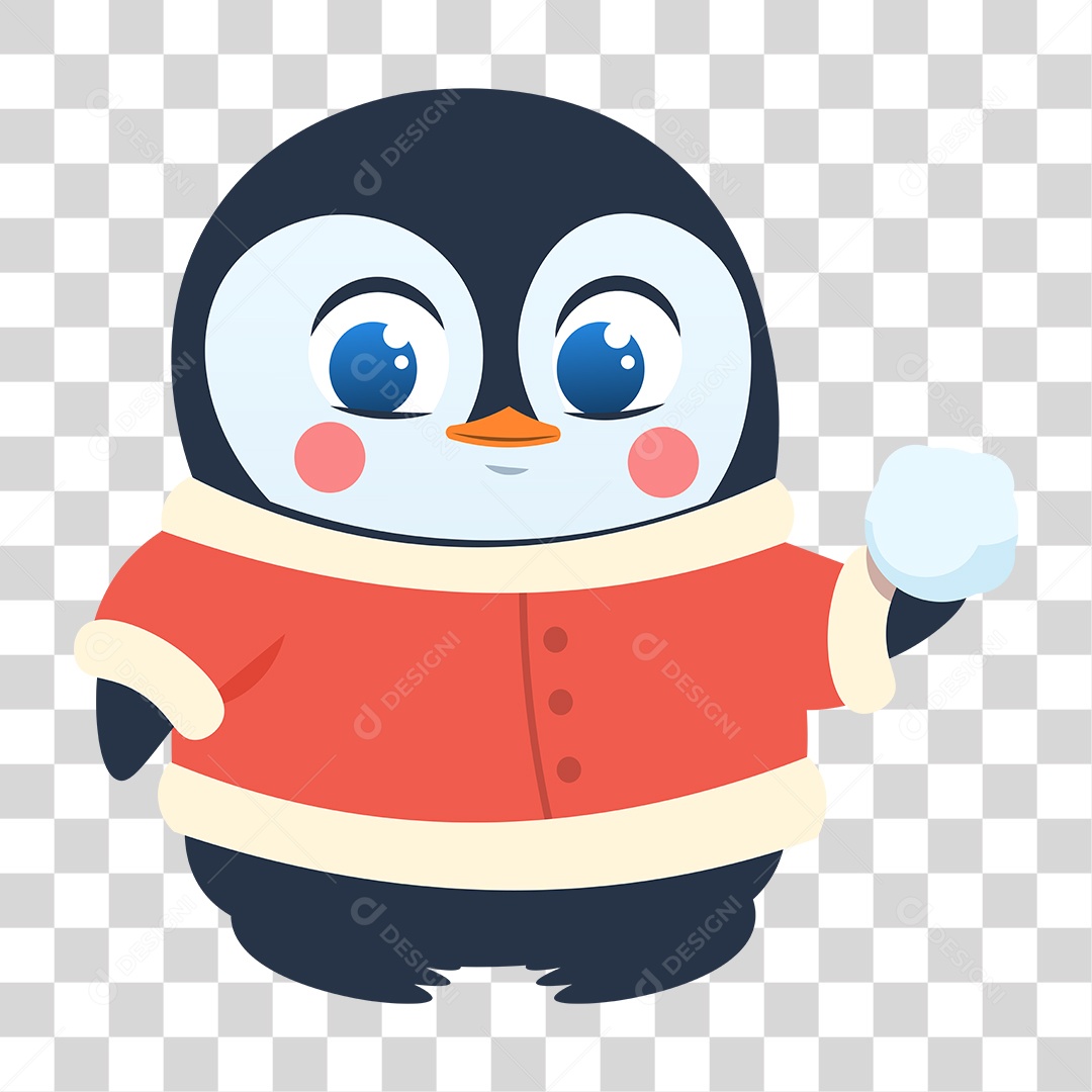 Desenho de Pinguim Vestido PNG Transparente