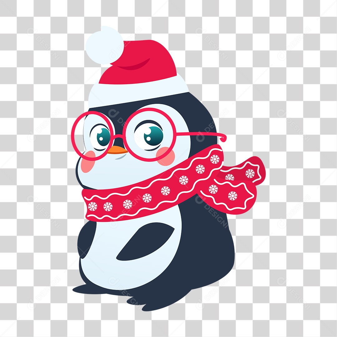 Desenho de Pinguim de Óculos PNG Transparente