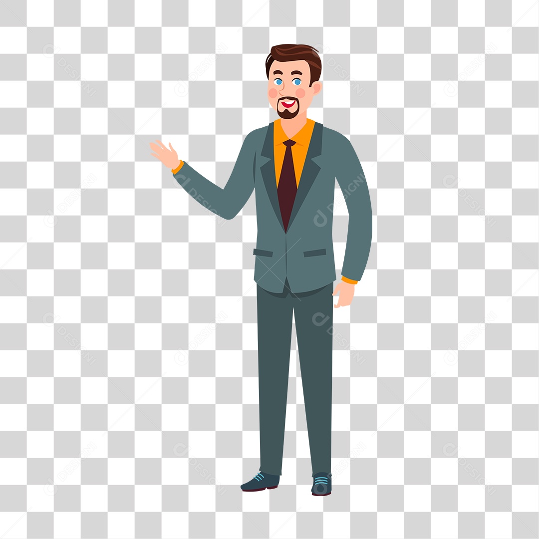 Desenho de Homem com Gravata PNG Transparente