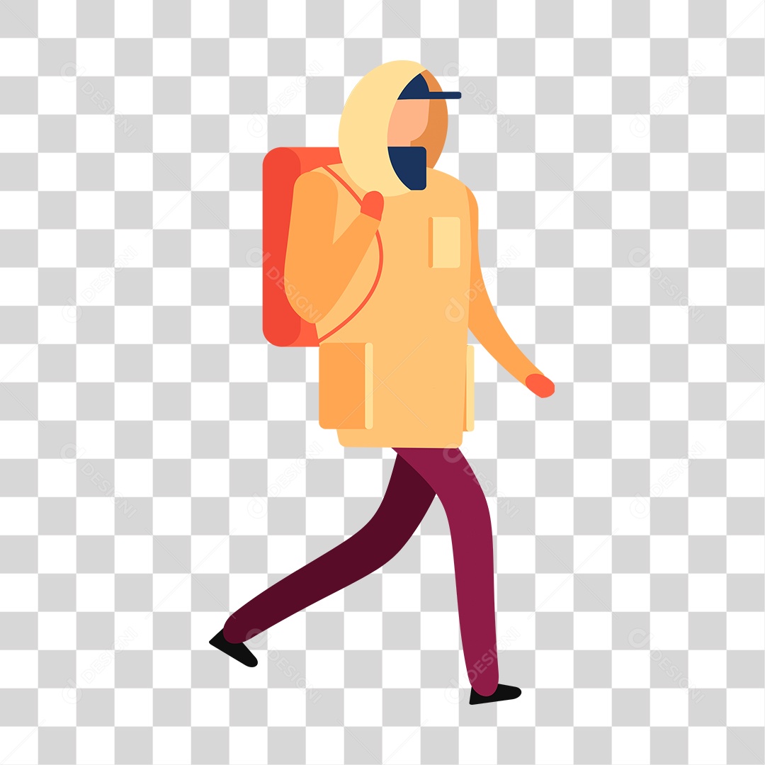 Desenho de Homem com Mochila PNG Transparente