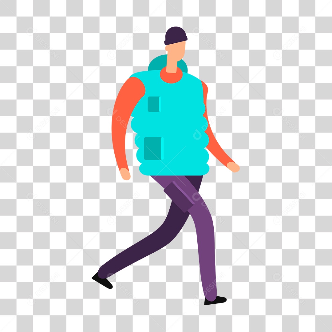 Desenho de Homem Andando PNG Transparente