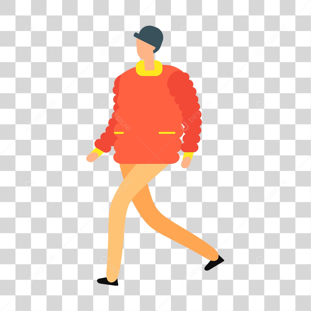 Desenho de Homem Andando PNG Transparente