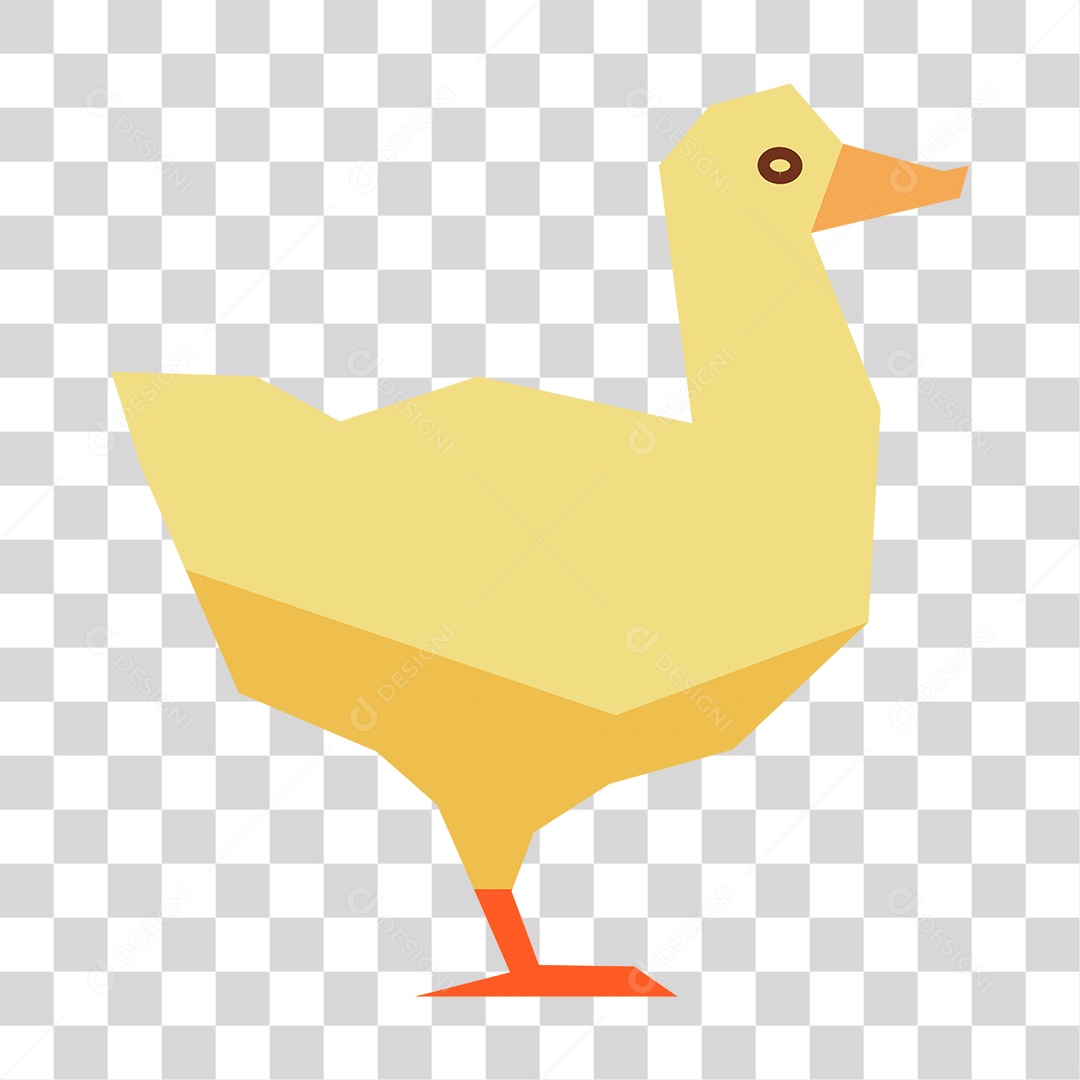 Desenho de Um Pato Amarelo PNG Transparente