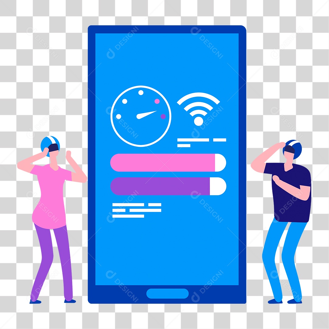 Desenho de Tela de Celular Relógio WiFi PNG Transparente