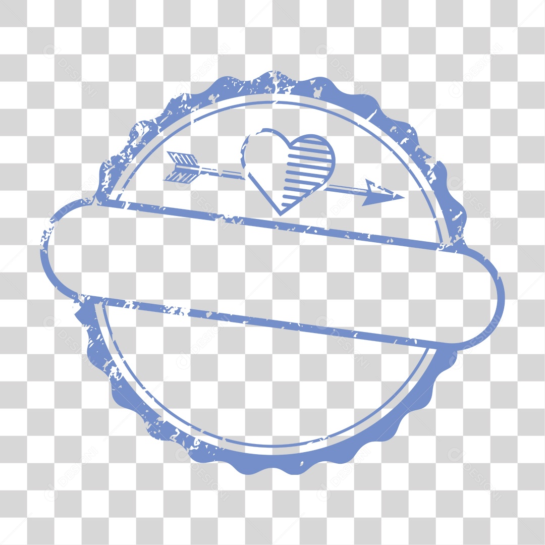 Placa de Coração com Flecha PNG Transparente