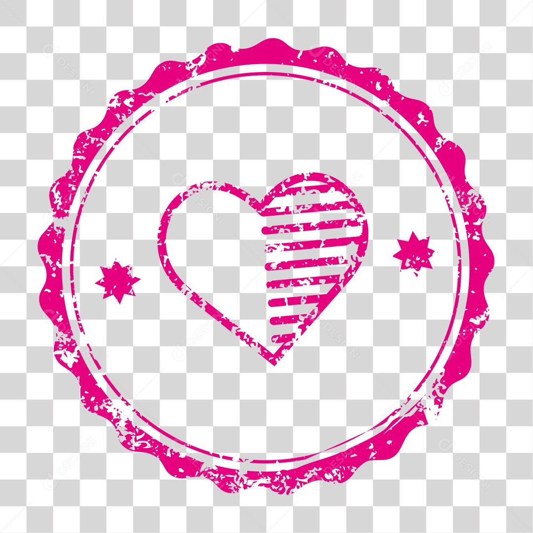 Circulo Rosa com Coração PNG Transparente