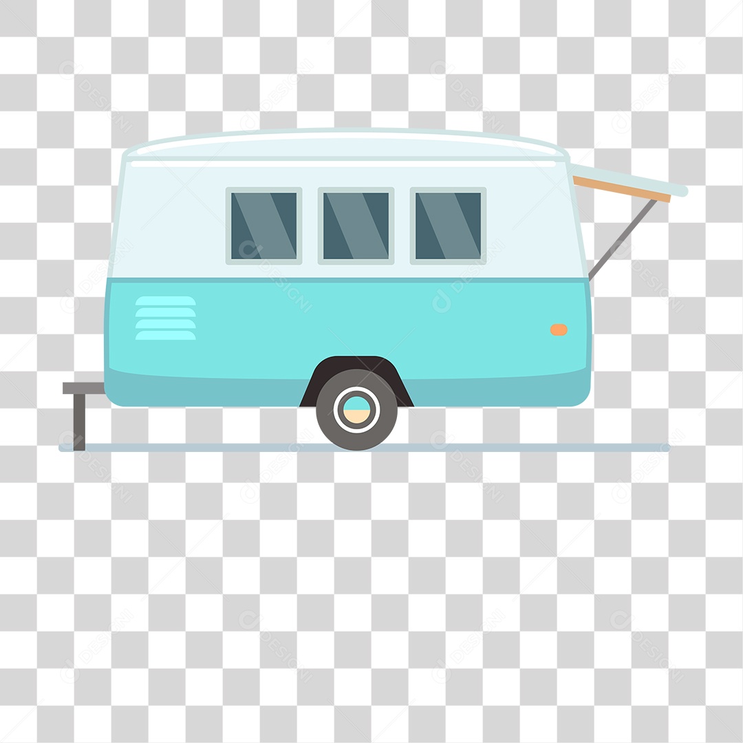 Desenho de Trailer Azul PNG Transparente