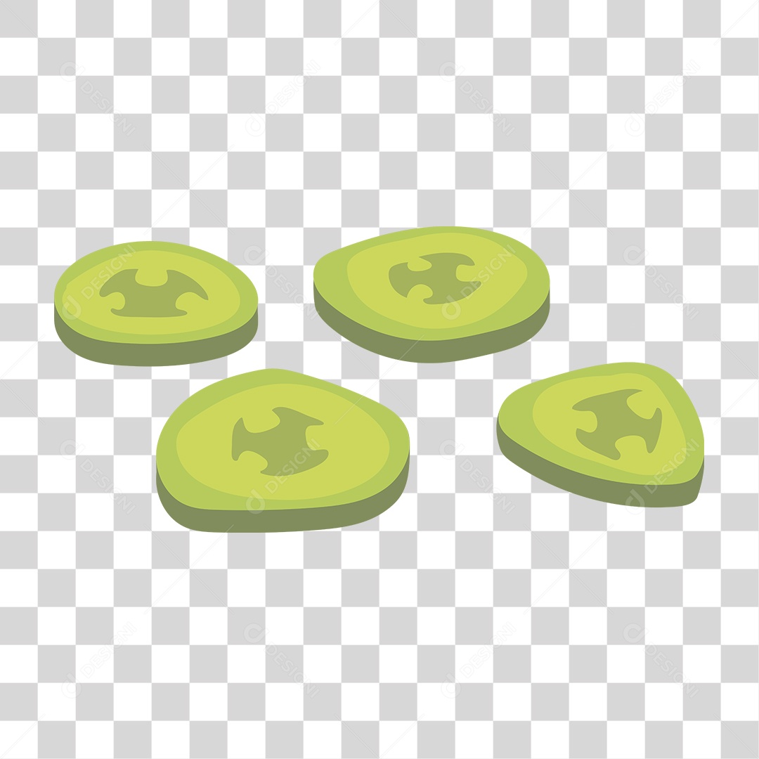 Desenho de Fatias de Pepino PNG Transparente