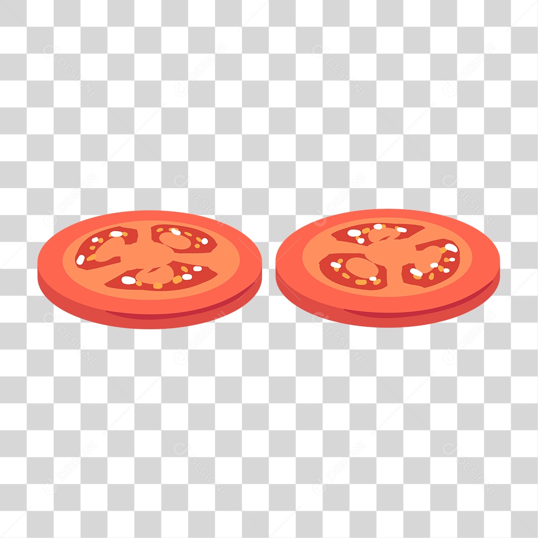 Desenho de Duas Fatias de Tomate PNG Transparente