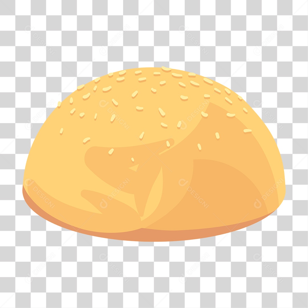 Desenho Pão de Hambúrguer PNG Transparente