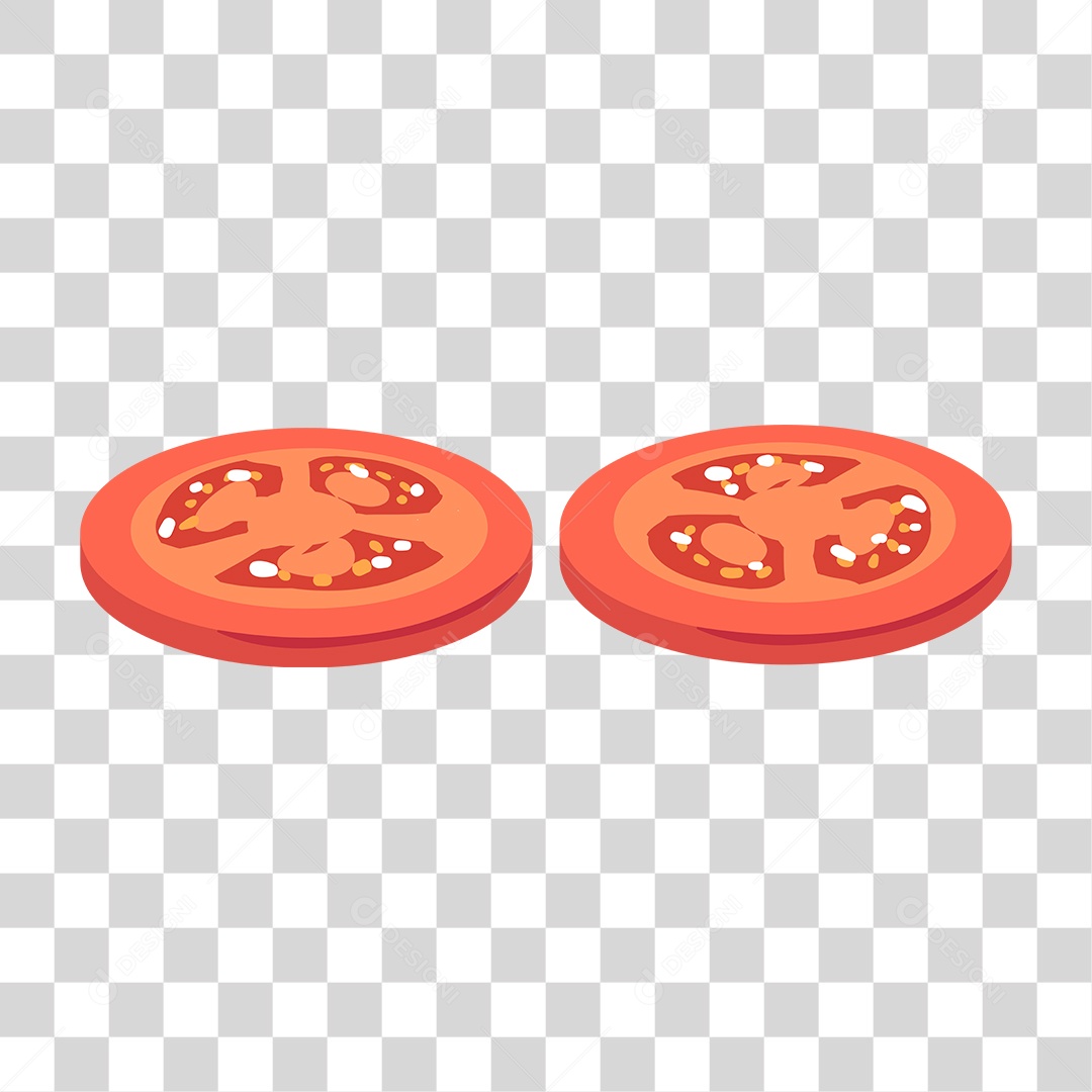 Desenho de Duas Fatias de Tomate PNG Transparente