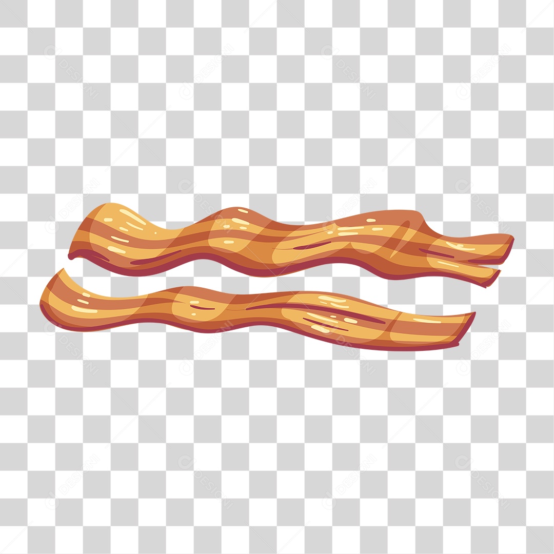 Desenho de Duas Fatias de Bacon PNG Transparente