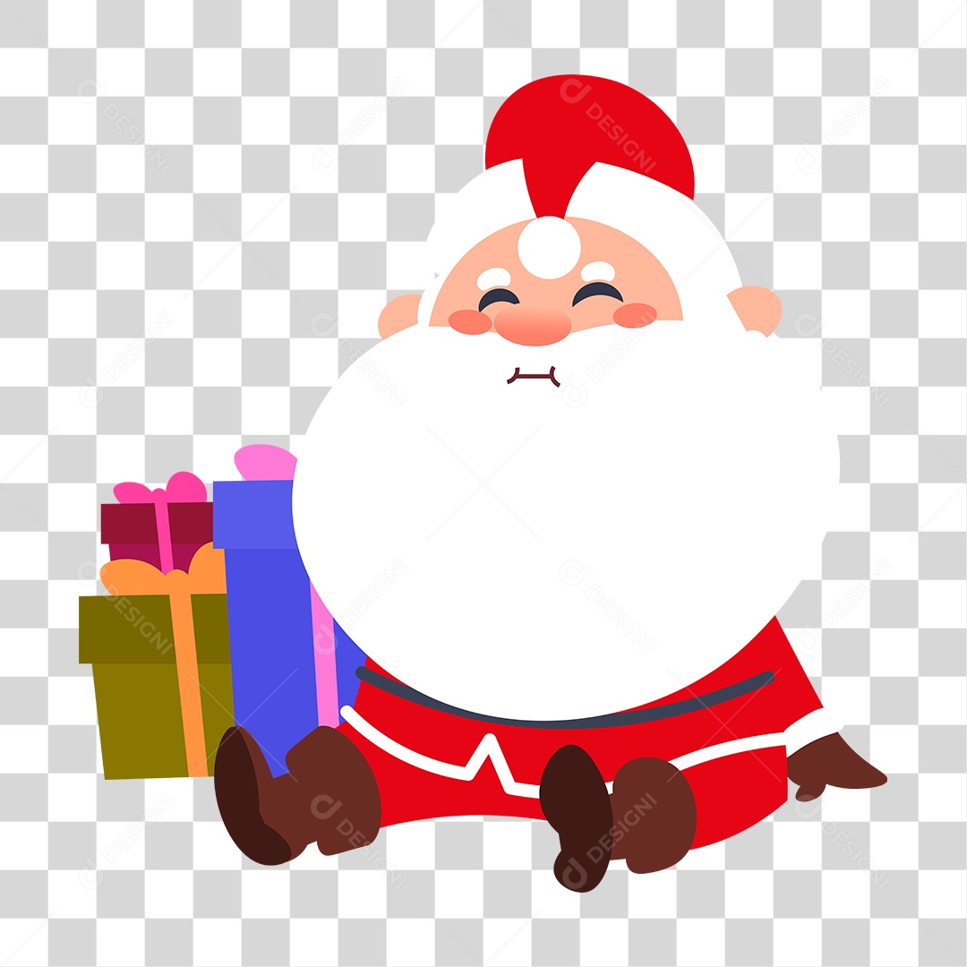 Desenho Papai Noel Com Presentes PNG Transparente