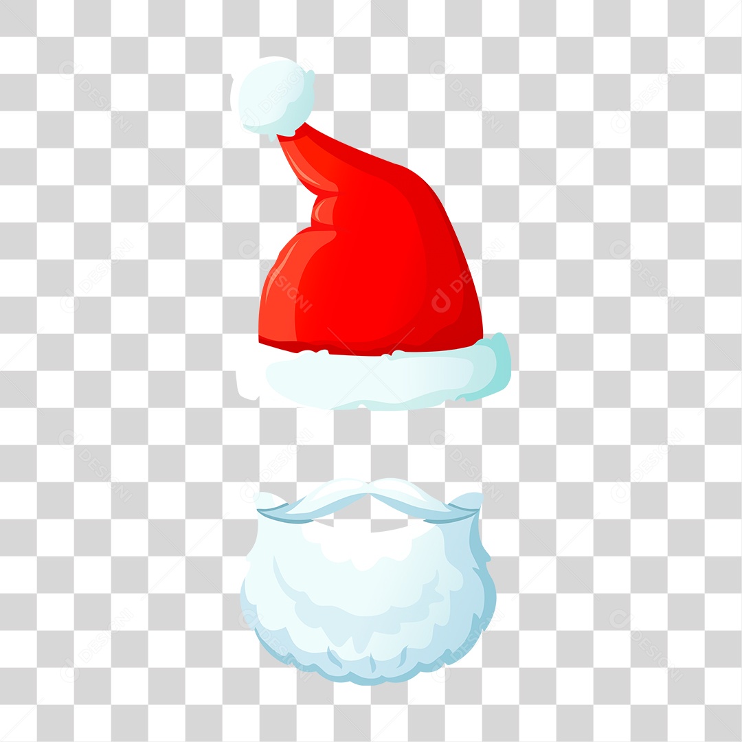 Desenho Barba e Gorro do Papai Noel PNG Transparente