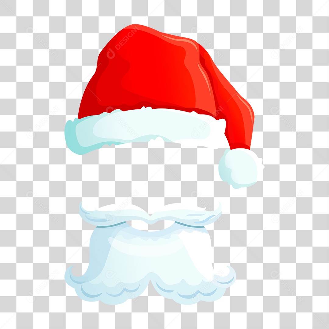 Desenho Barba e Gorro do Papai Noel PNG Transparente