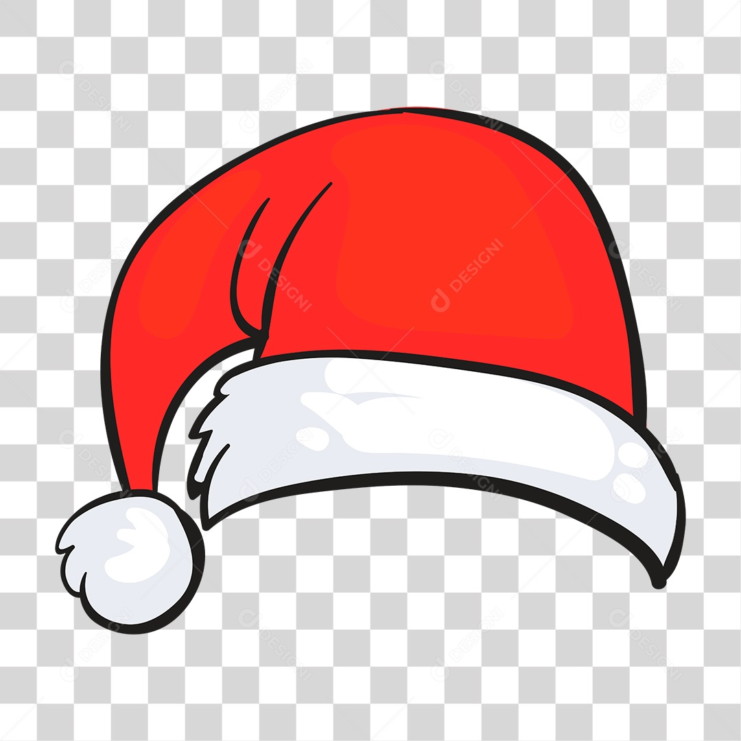 Desenho Gorro do Papai Noel PNG Transparente