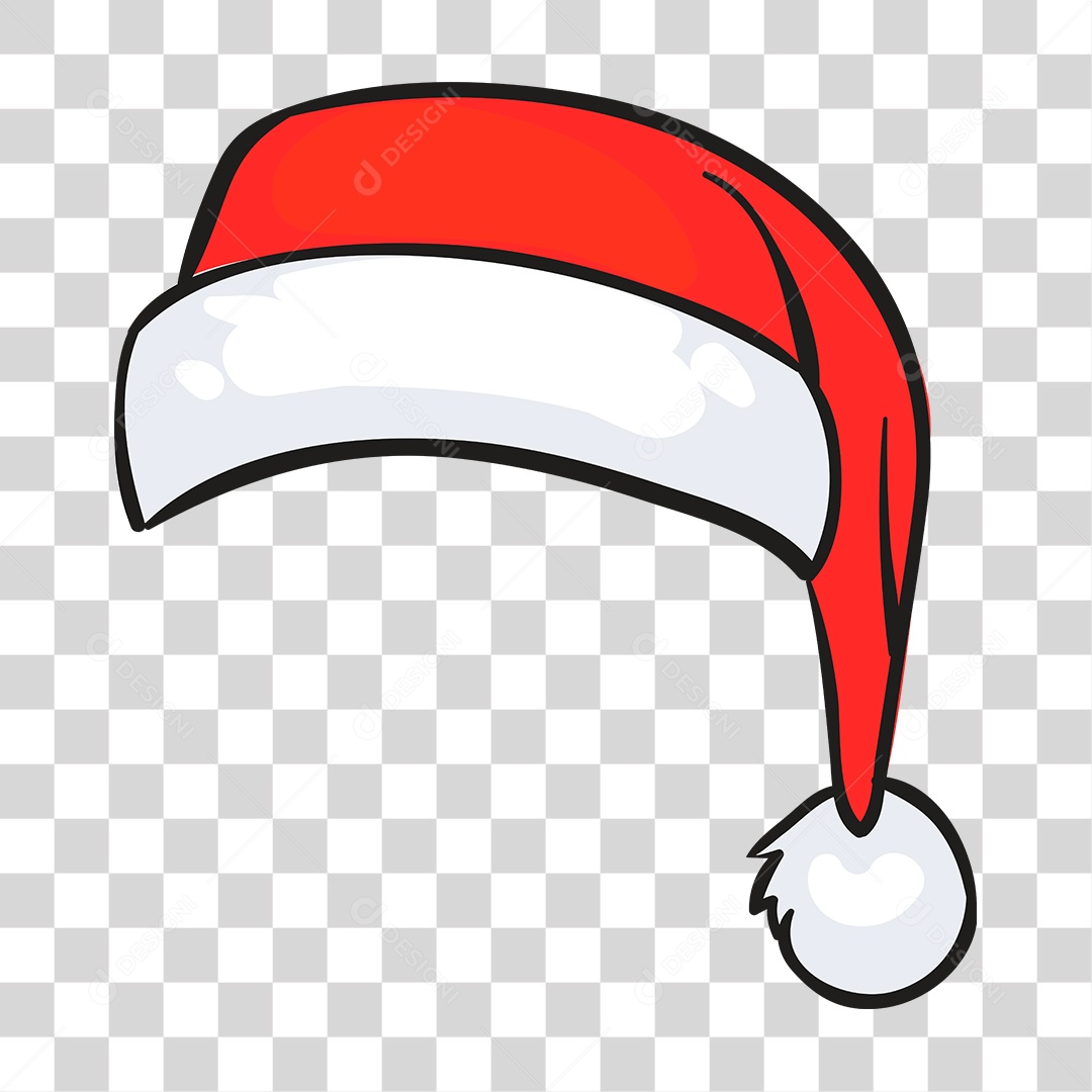Desenho Gorro do Papai Noel PNG Transparente