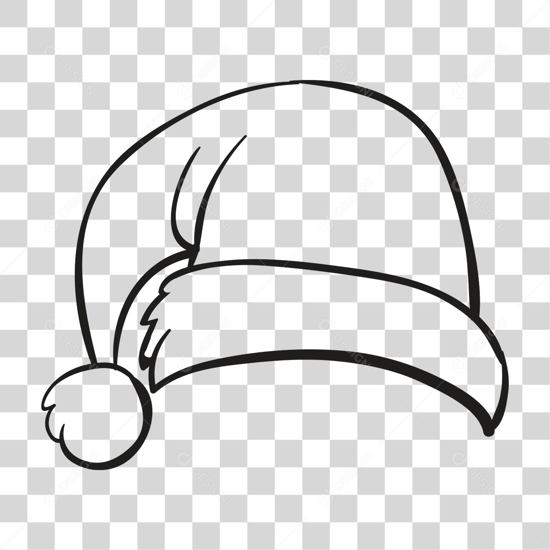Desenho Gorro do Papai Noel PNG Transparente