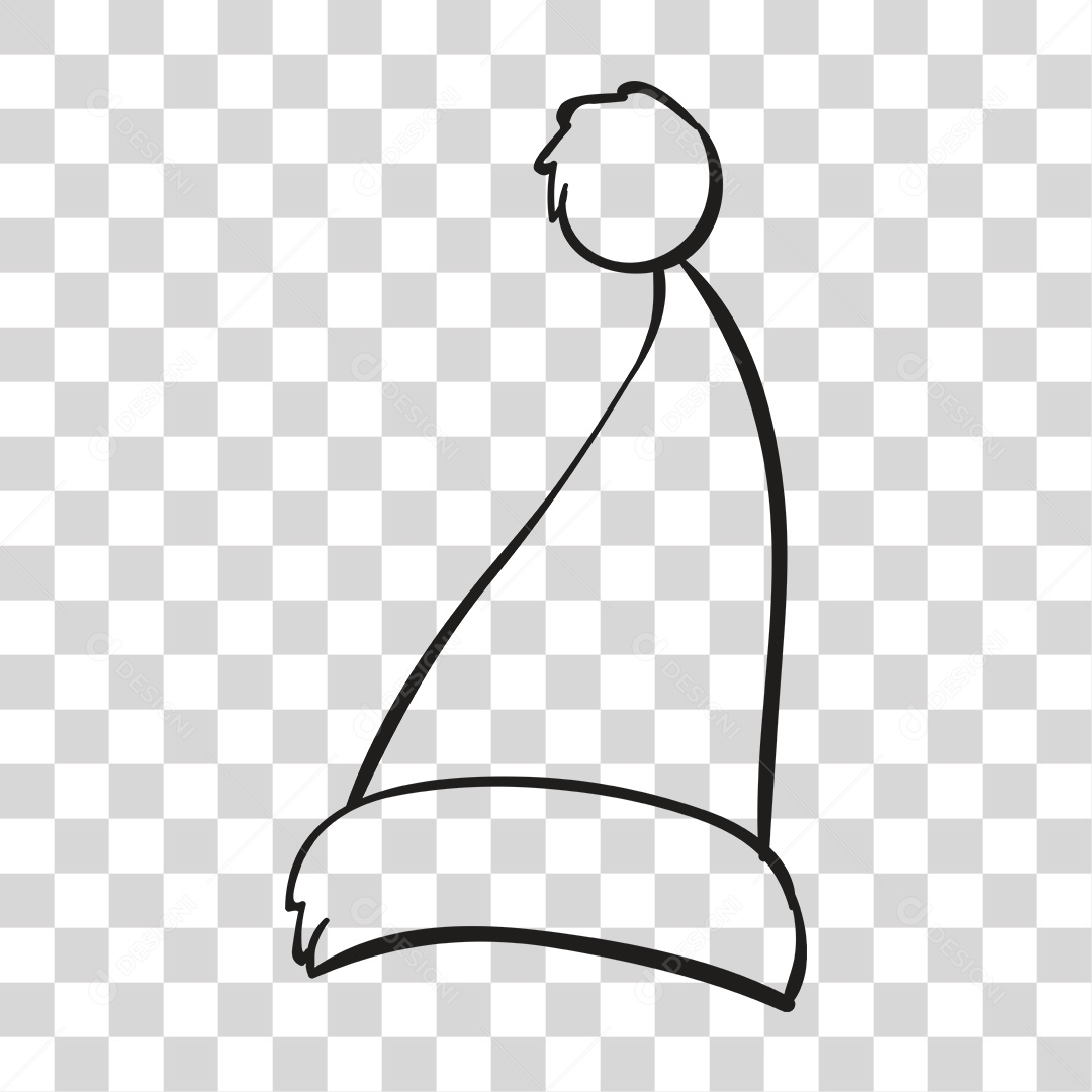 Desenho Gorro do Papai Noel PNG Transparente