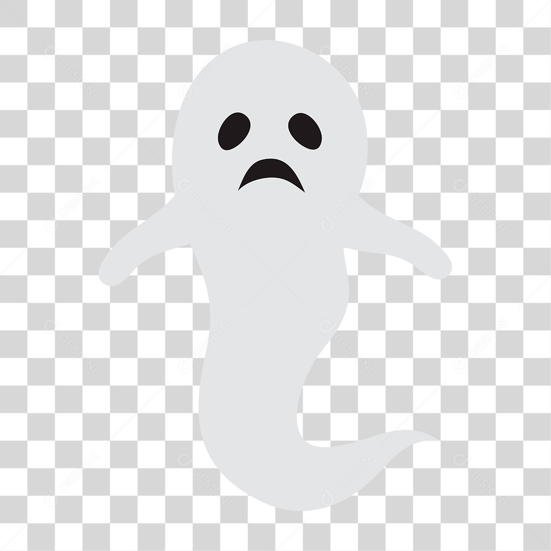 Desenho de Fantasma Branco PNG Transparente