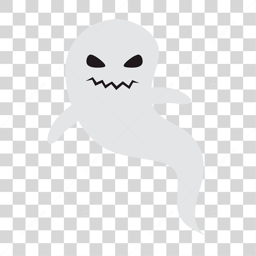Desenho de Fantasma Branco PNG Transparente
