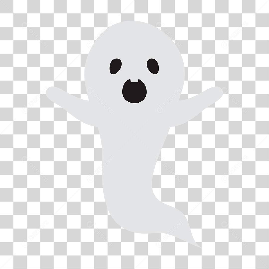 Desenho de Fantasma Branco PNG Transparente