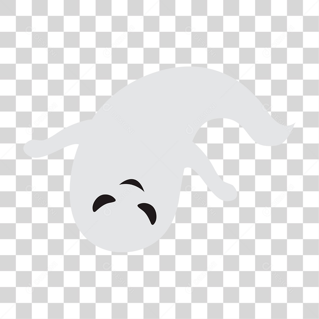 Desenho de Fantasma Branco PNG Transparente