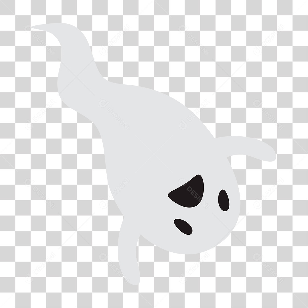 Desenho de Fantasma Branco PNG Transparente