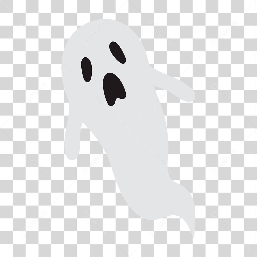 Desenho de Fantasma Branco PNG Transparente