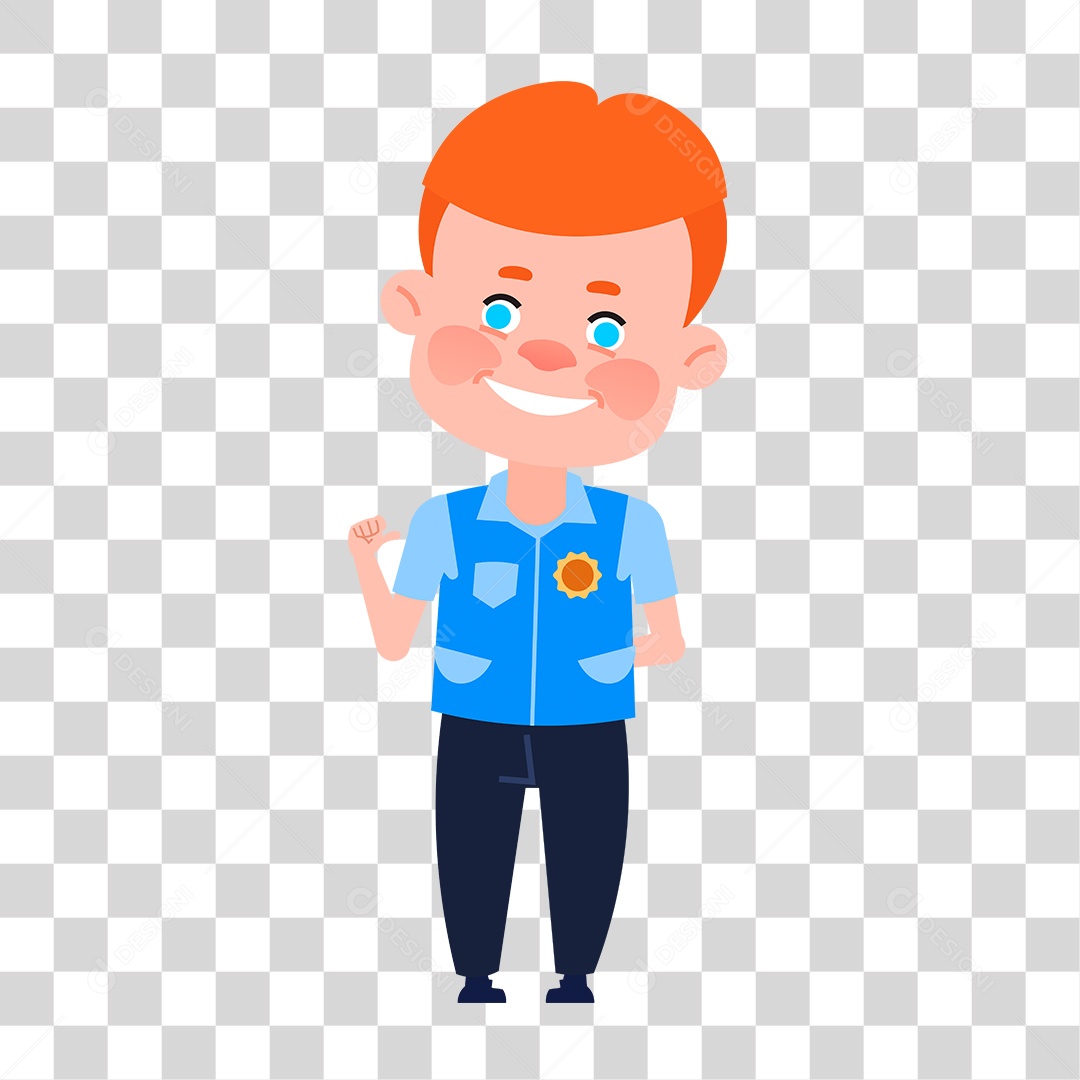 Desenho de Menino de Uniforme PNG Transparente